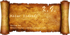 Keler Ildikó névjegykártya